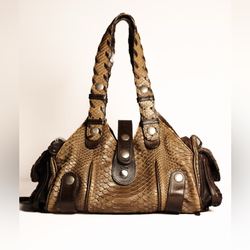 CHLOE Python Silverado Snakeskin shoulder bag Han… - image 1